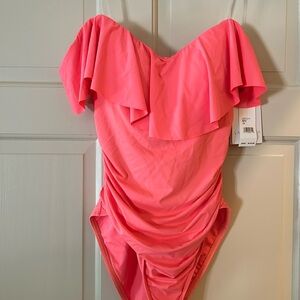 NWT La Blanca off-the-shoulder one-piece swimsuit